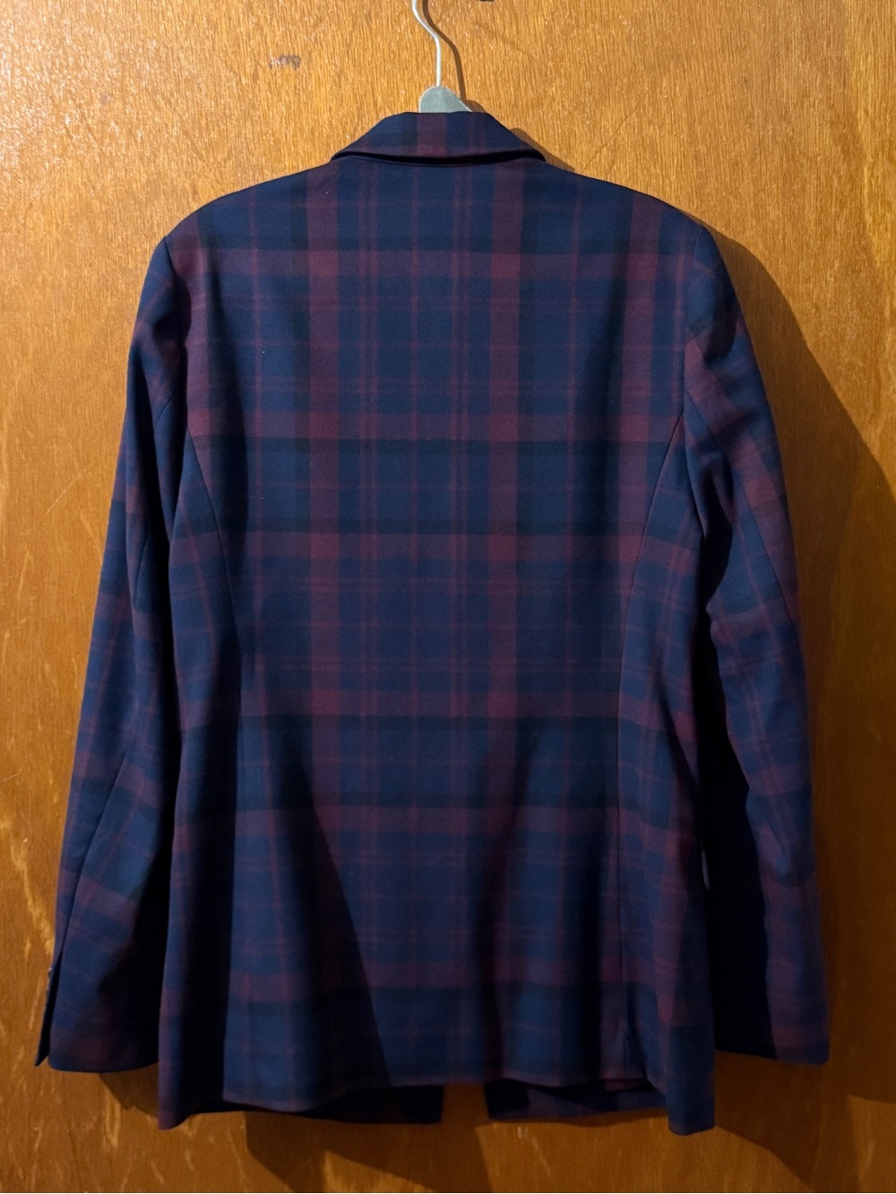 NWOT Scotch & Soda Navy and Burgundy Plaid Blazer - Size M - Picture 10 of 14